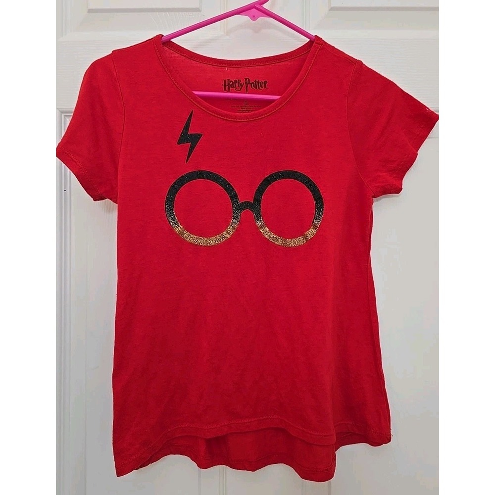 Girl's Harry Potter XL (16) Short Sleeve T-shirt Red Potter Glasses